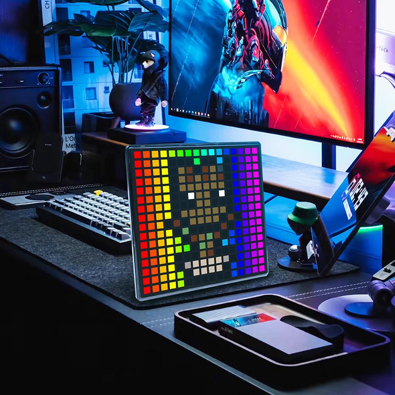 HI.GROOM idot-1 16X16 P11 RGB LED Screen Backpack Patches APP Control Display Desktop Decor Ornament Live Streaming Pixel Panel
