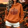 Women's Halloween Sequin Hoodie with Pumpkin Maple Leaf Print Casual Long Sleeve Pullover