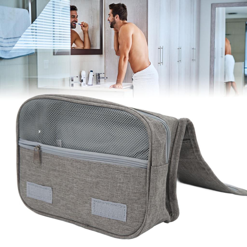 Men Business Foldable Travel Toiletry Bag Large Capacity Waterproof Hanging Toiletry Bag Grey