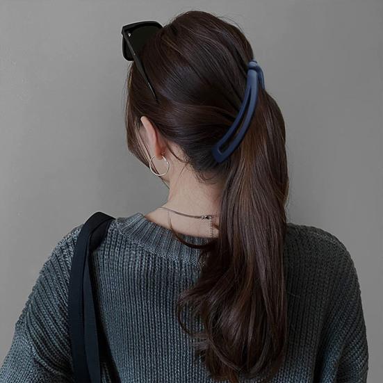 Big Hairpin Fine Workmanship Charming Compact Solid Color Banana Vertical Hair Barrette for Party