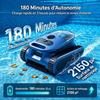 Robot Piscine sans Fil, Nettoie Sol/Parois/Ligne d’eau, 180Min&amp;200m² d'Autonomie, Robot Aspirateur, Filtration Ultra-Fine, avec APP