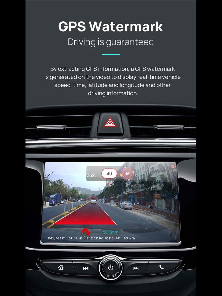 Zinc Alloy Starlight Night Vision ADAS HD Dash Cam with USB Central Control