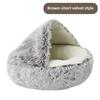 Winter Warmth Soft Fleece Lined Semi-Enclosed Plush Pet Nest for Cats