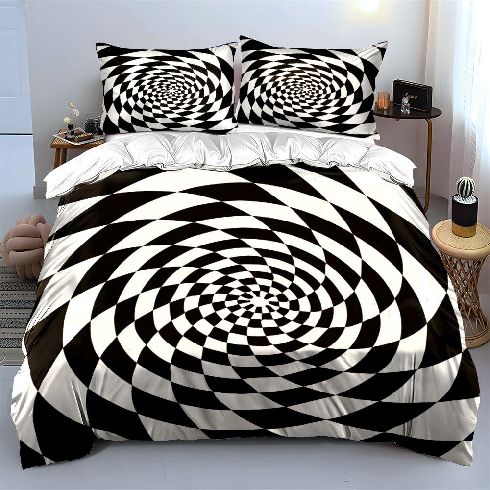 Optical Illusion Themed Decoration Set Exquisite Three-Piece Bedding Set Gift For Kids And Adults