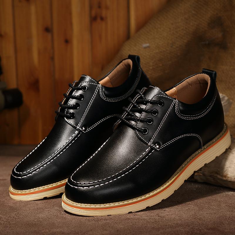 FashionFashion Male Classic Boat Shoes Internal elevation Leather Mens Outdoor Shoes Men lace up oxfords Dress Lace-Up Simple Men shoes