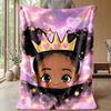 Princess in Sparkling Crown Theme blanket Lightweight Warm Flannel Blanket Decorative Throw Blanket for Home Decoration