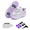 Roller Skate Shoes with Wheels Children's Deformation Shoes 4 Wheels Racing Roller Skates Dual-use Sneaker for Boys and Girls