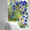 Dreamy Blue Flower Vine Strips Sticker Wall Decal, Refrigerator/Air Conditioner Glass Door Sticker