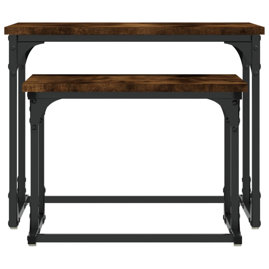  Coffee Tables, Nestable, 2 Pcs, Smoked Oak