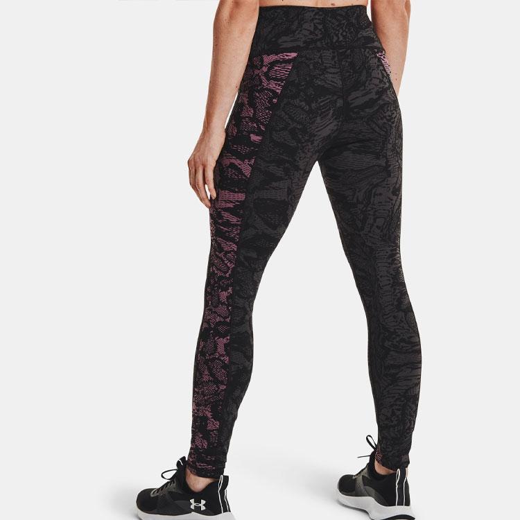 Under Armour Rush Casual Printed Training Leggings Women Leggings Black 1365729-001