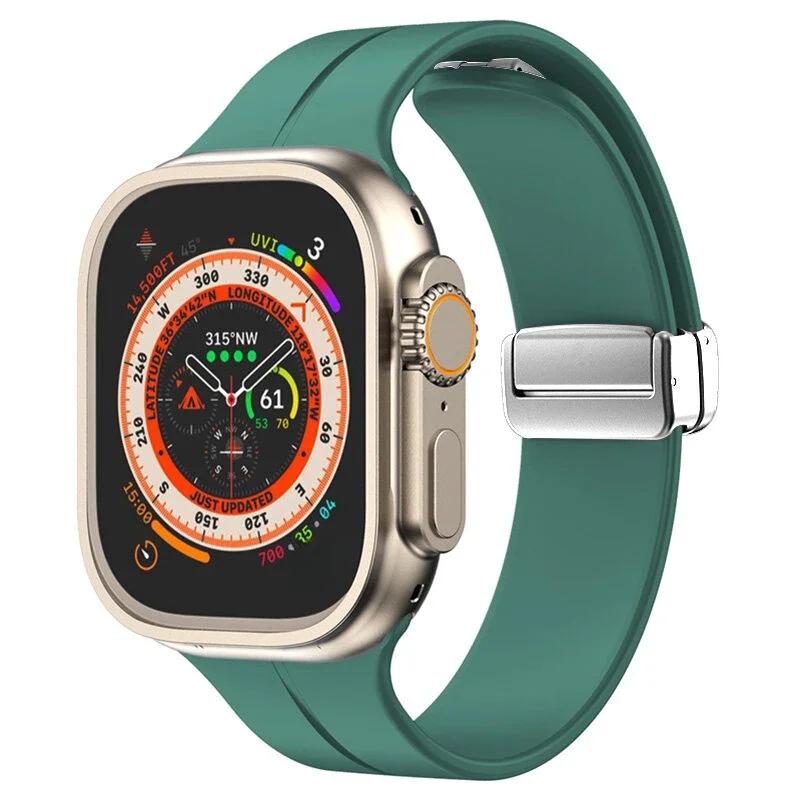 Magnetic Strap For Apple watch ultra band 49mm 45 mm Silicone Bracelet iWatch Series 7 8 se 6 5 3 44mm 45mm 40mm 41mm 42mm 38mm