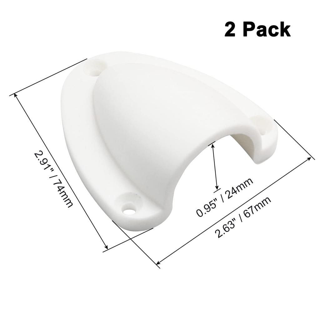 HARSKIYER 2pcs 3" Nylon Marine Wire Cable Vent Cover White Boat Transducer Wiring Cover