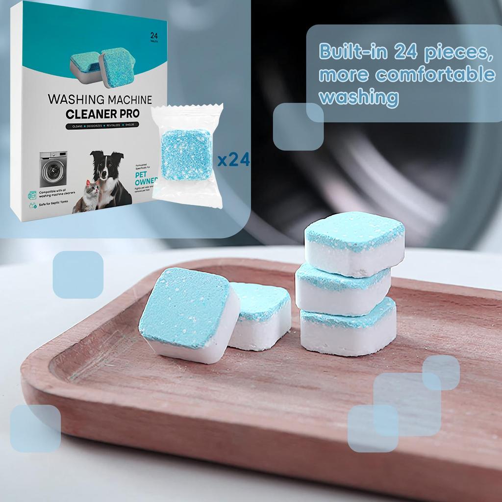 Cleaning Tablets For Washer Machine 24 Pieces Washing Machine Cleaner Tablets Deep Cleaning Stain Remover Laundry Tub Deodorizer