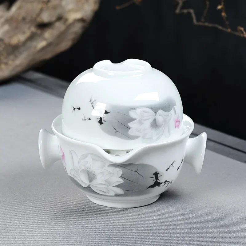 

Ceramics Tea set Include 1 Pot 1 Cup, High quality elegant and easy gaiwan,Beautiful and easy teapot kettle,kung fu teaset