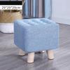 Elastic Foot Rest Stool Solid Wood Square Ottoman for Changing Small Shoes Sofa Bench Hallway Furniture Home Decoration