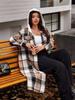 Autumn/Winter 2025 European & American Style Hooded Plaid Wool Trench Coat