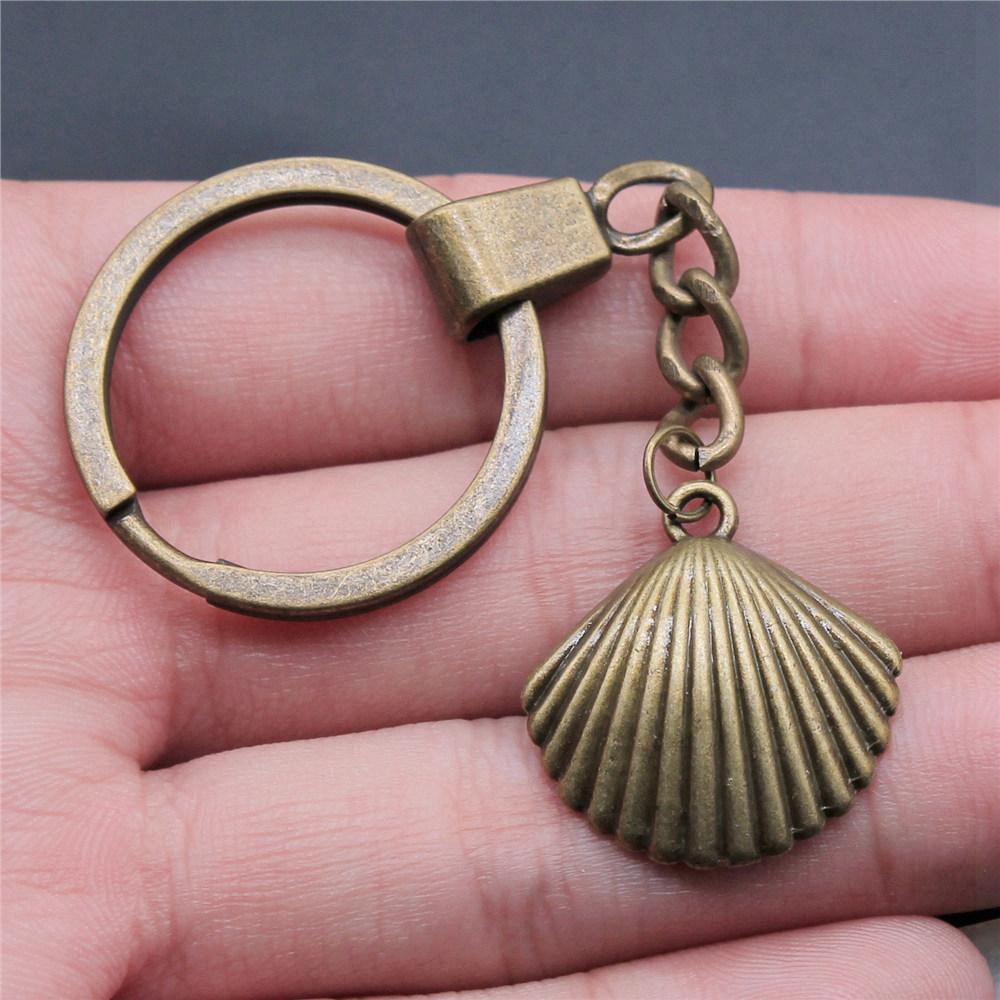 Marine Life Turtle Ocean Creature Pendant Antique Bronze Metal Keychain with 30mm Ring for Men Fashion Gift