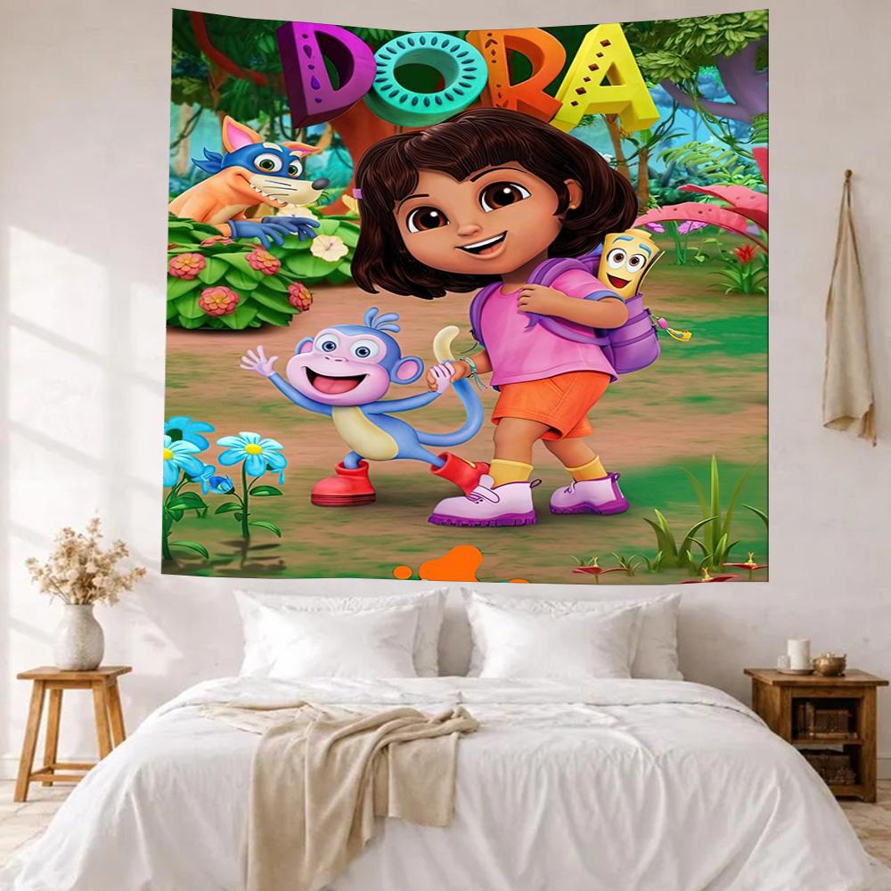 Dora Explorer Wall Decor Tapestry Art For Pet Memorial Birthdaywedding Party Backdrop Family Gift