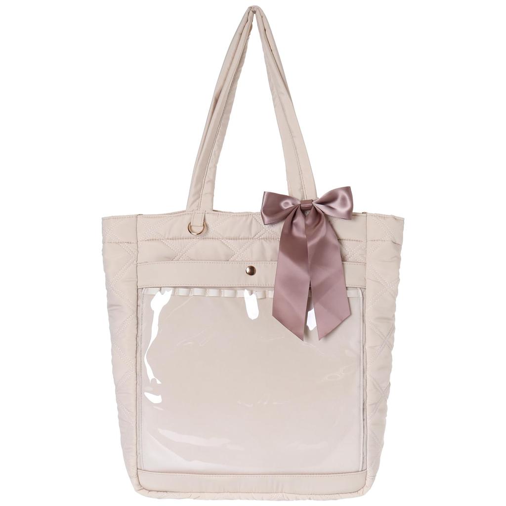 Ocel Mineed by Oshi Window Tote Bag with Ribbon, Carabiner, and Removable Sheet (Ivory)