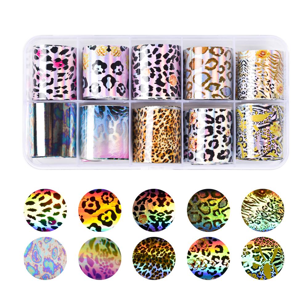 

KADS, 10 рулонов/коробка, переводные наклейки для дизайна ногтей, леопардовые бабочки, узоры, 28 комплектов, украшения из фольги для дизайна ногтей, наклейки для дизайна ногтей 27
