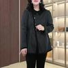 Autumn/Winter Woolen A-line Slimming Collared Shirt for Middle-Aged Women