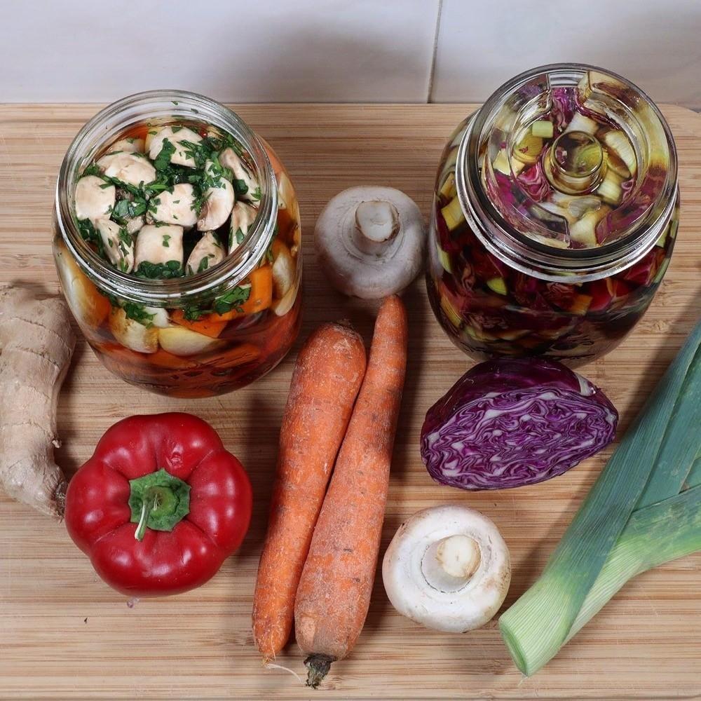 Fermentuotas stiklinis svorinis dangtelis su rankena Laikymo indų dangteliai Sūrio fermentacija
