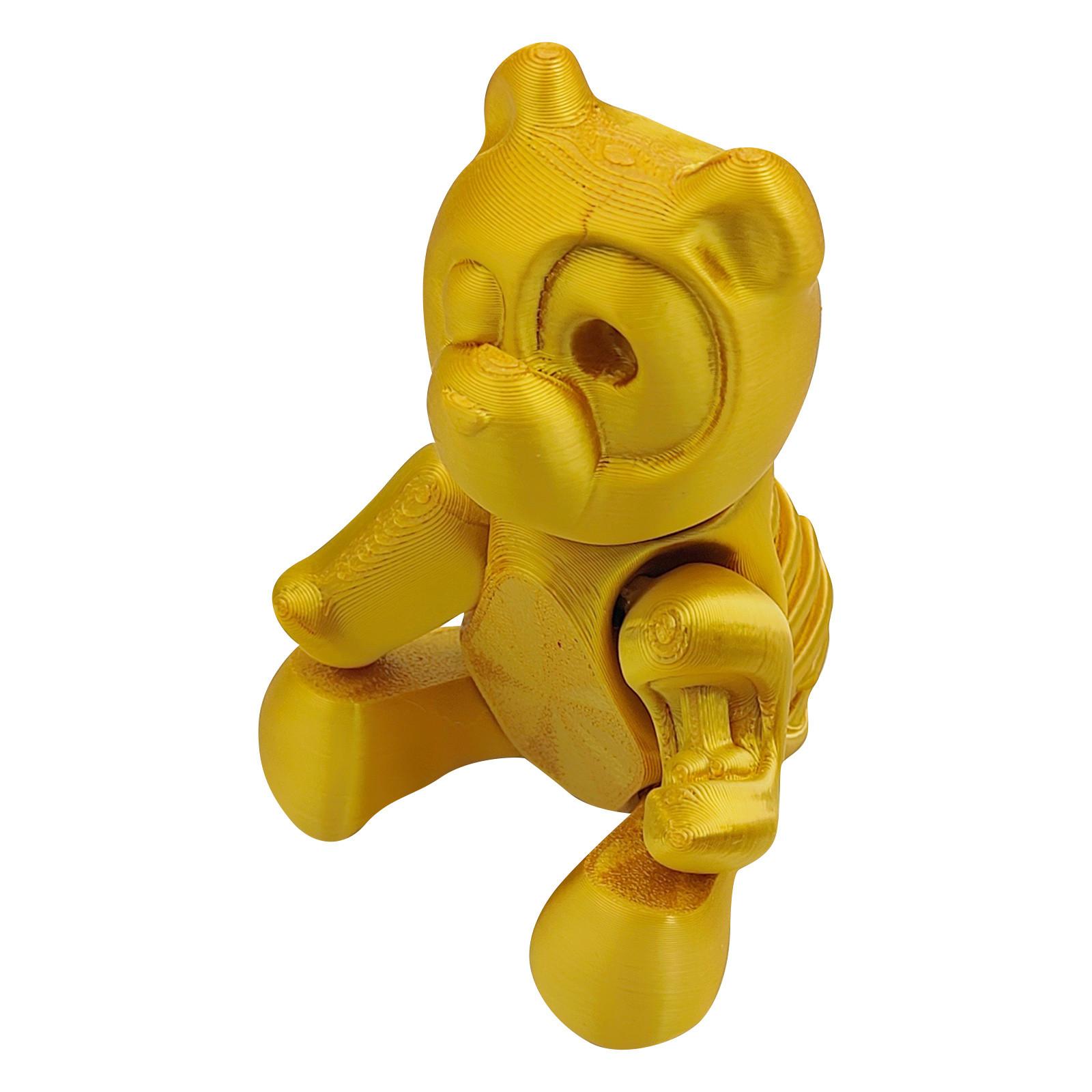 3D Printed Animal Mobile Phone Holder Desktop Ornaments Gradient Color Deformable Bear Doll One Size жёлтый