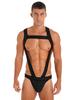 Pánská kombinéza s kontrastním lemováním a hrudním postrojem, s designem vypouklé kapsy, jednodílné body, spodní prádlo jockstrap pro cosplay