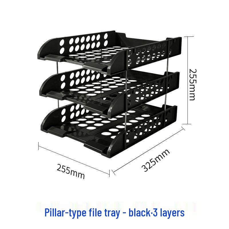 Four-Tier A4 Document Organizer with Pen Holder - Desktop File Holder Tray and Storage Rack
