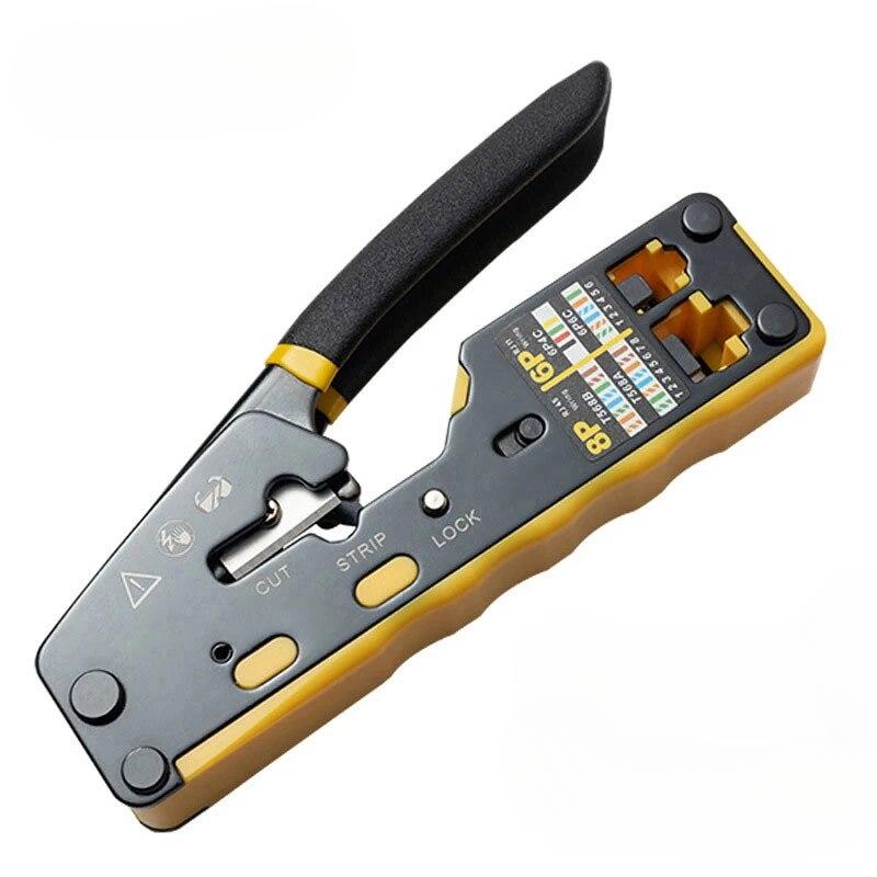 RJ45 Crimp Tool Pass Through Ethernet Crimping Tool for Cat6 Cat5 Cat5e RJ45 Connectors