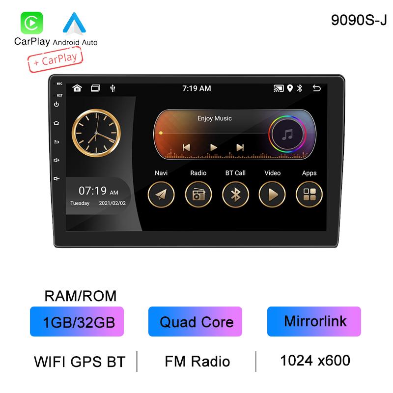 

BQCC 2Din 9 универсальный автомобильный плеер Android беспроводной Android Auto Carplay автомобильное радио Mirrorlink FM BT WIFI GPS навигация автомобильная стереосистема