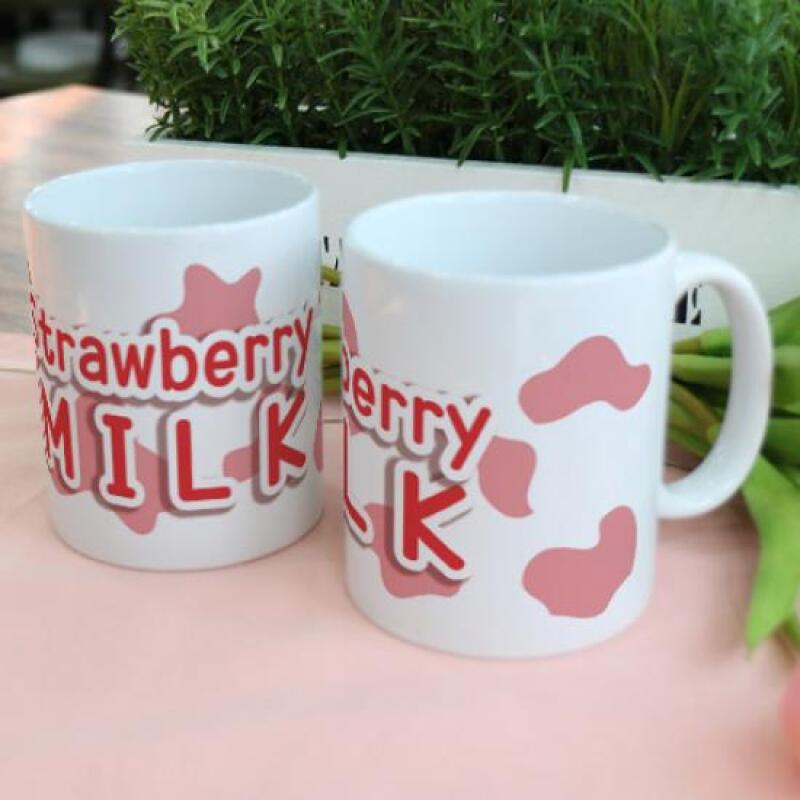 pd678-Design Mug 2p-Strawberry Milk