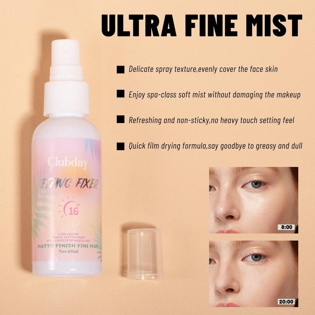 Nawilżający, matowy spray do utrwalania makijażu, długotrwała kontrola olejku, wodoodporny, przezroczysty spray do utrwalania makijażu