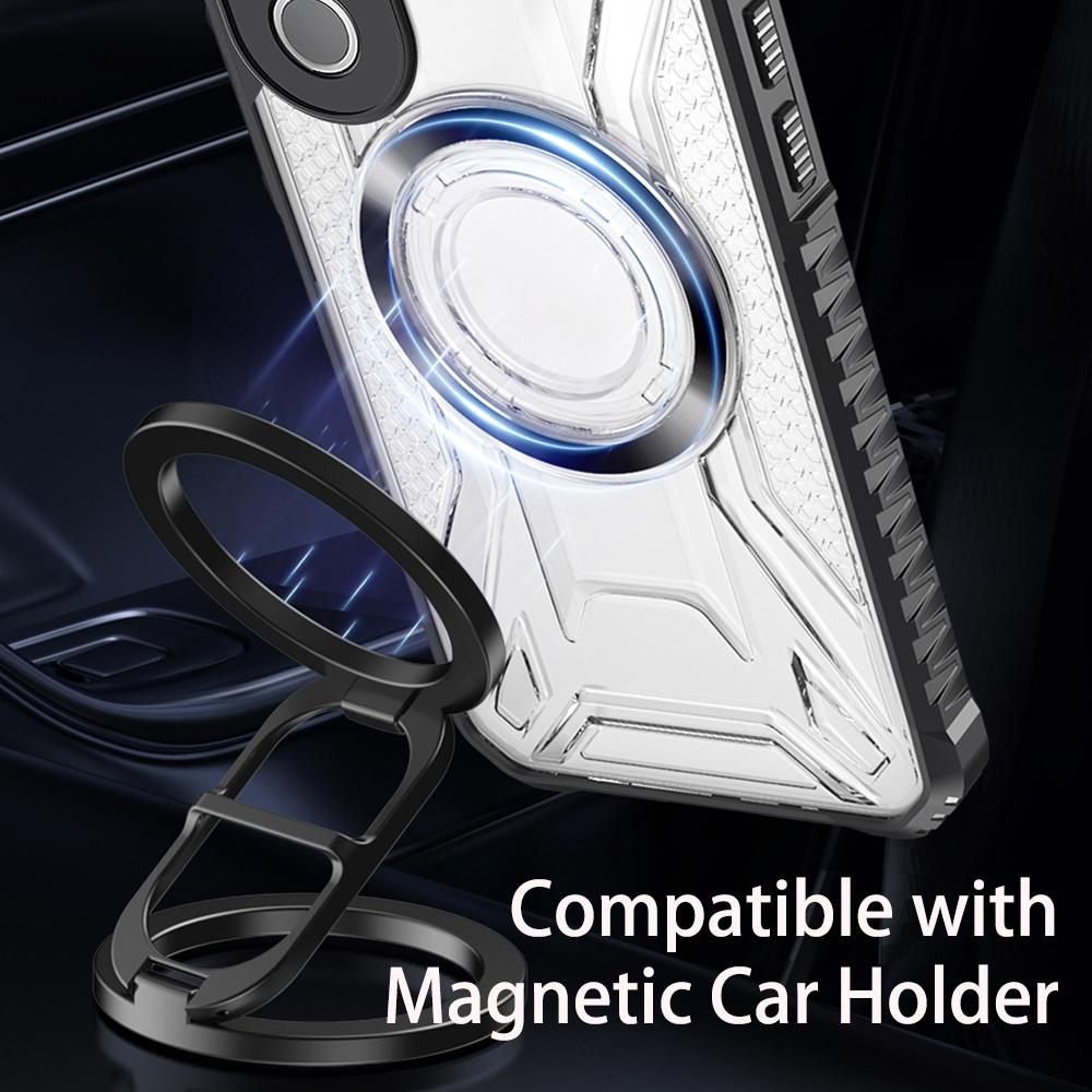 KEYSION Transparent Magnetic Case for VIVO V50 Lite 5G Silicone+PC Heavy Duty Shockproof Phone Back Cover for for VIVO V50 Lite