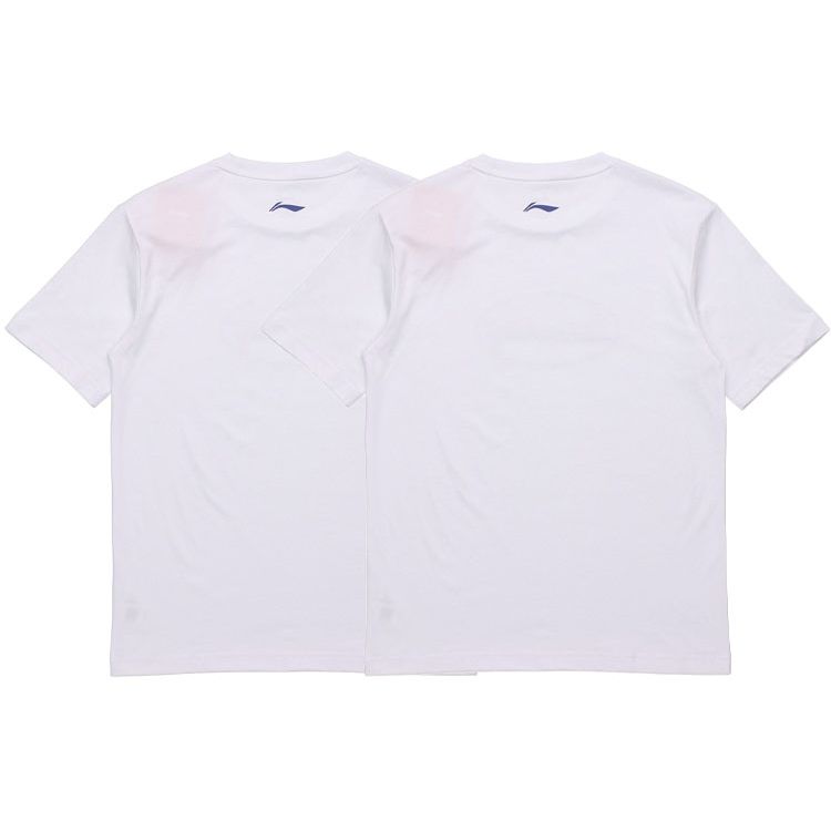 Li-Ning Letter Print Short Sleeve T-Shirt Unisex Tops White AHSQ412-1