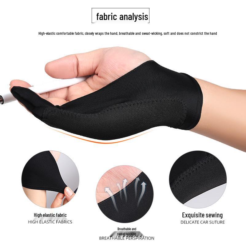 Two-Finger Anti-Touch Art Gloves: Sweat-Proof, Stain-Resistant for Oil Painting, Sketching, and Drawing.
