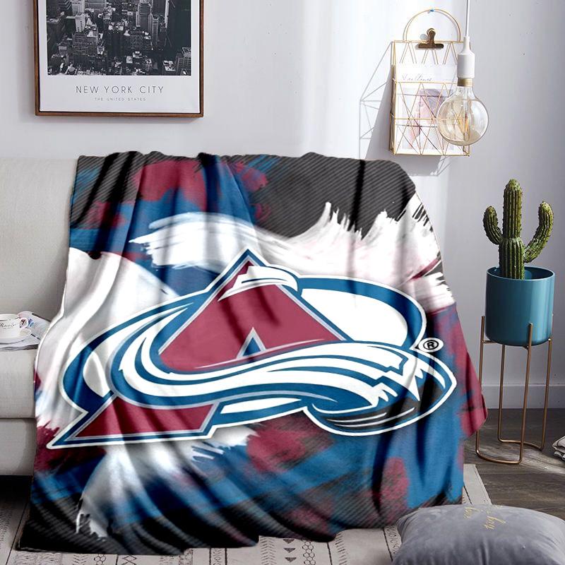 Colorado Hockey Throws Blanket Flannel Blankets Plush for Couch Bed Gifts for Men Women Travel Picnic Blanket Christmas Fan Gifts