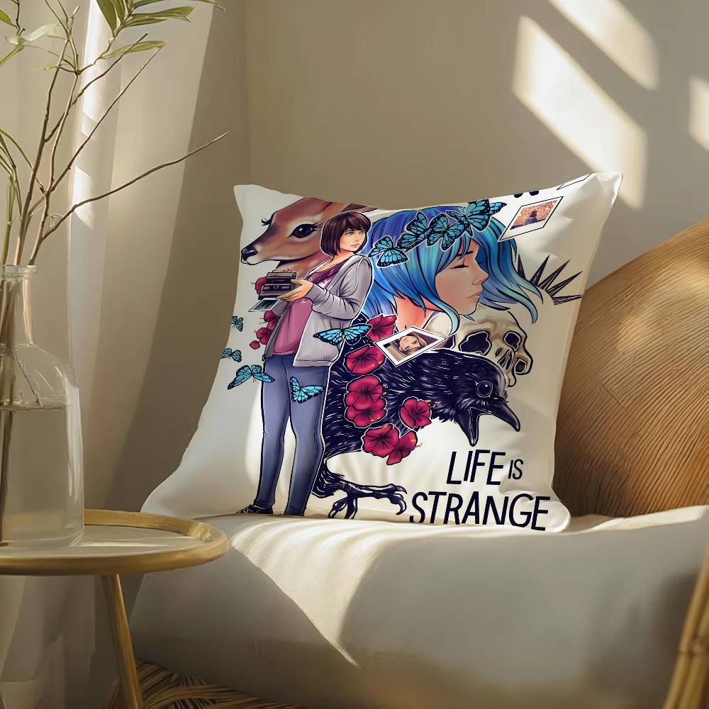 Game Life Is Strange-S Pillow Case Silky Elegant Comfort Sofa Bed  Invisible Zipper Beach Pillowcase