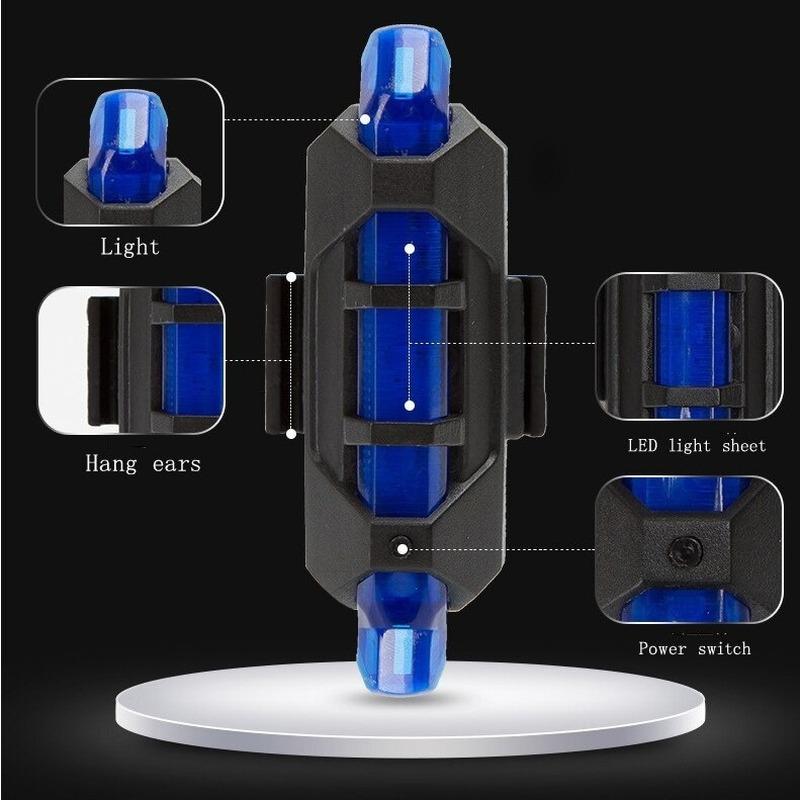 Bike Lights LED Safe Riding Warning Equipped with USB Charging Supplies Mountain Bike Accessories Bicycle Taillights