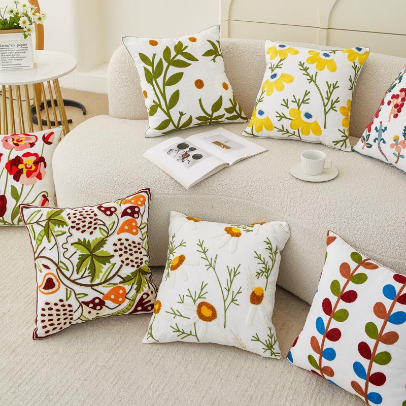 American Cotton Pillowcase Fabric Sofa & Bed Cushion Cover, Washable