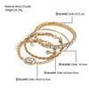4Pcs Vintage Twist Bracelet & Punk Rhinestone Open Bangle Set Western Exaggerated Women Fashion Jewelry Gift