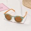 New Arrival 2-10 s Kids Cute Round Sunglasses Boys Girls Baby Lattice Outdoor Children Fashion Cat Eye White Pink Shades