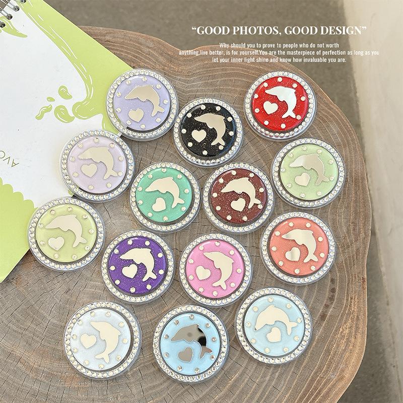 Retractable Desktop Phone, Airbag Holder, Dolphin Love Mirror, Creative Rhinestone Magnetic Suction Ring, Luxury Ring.