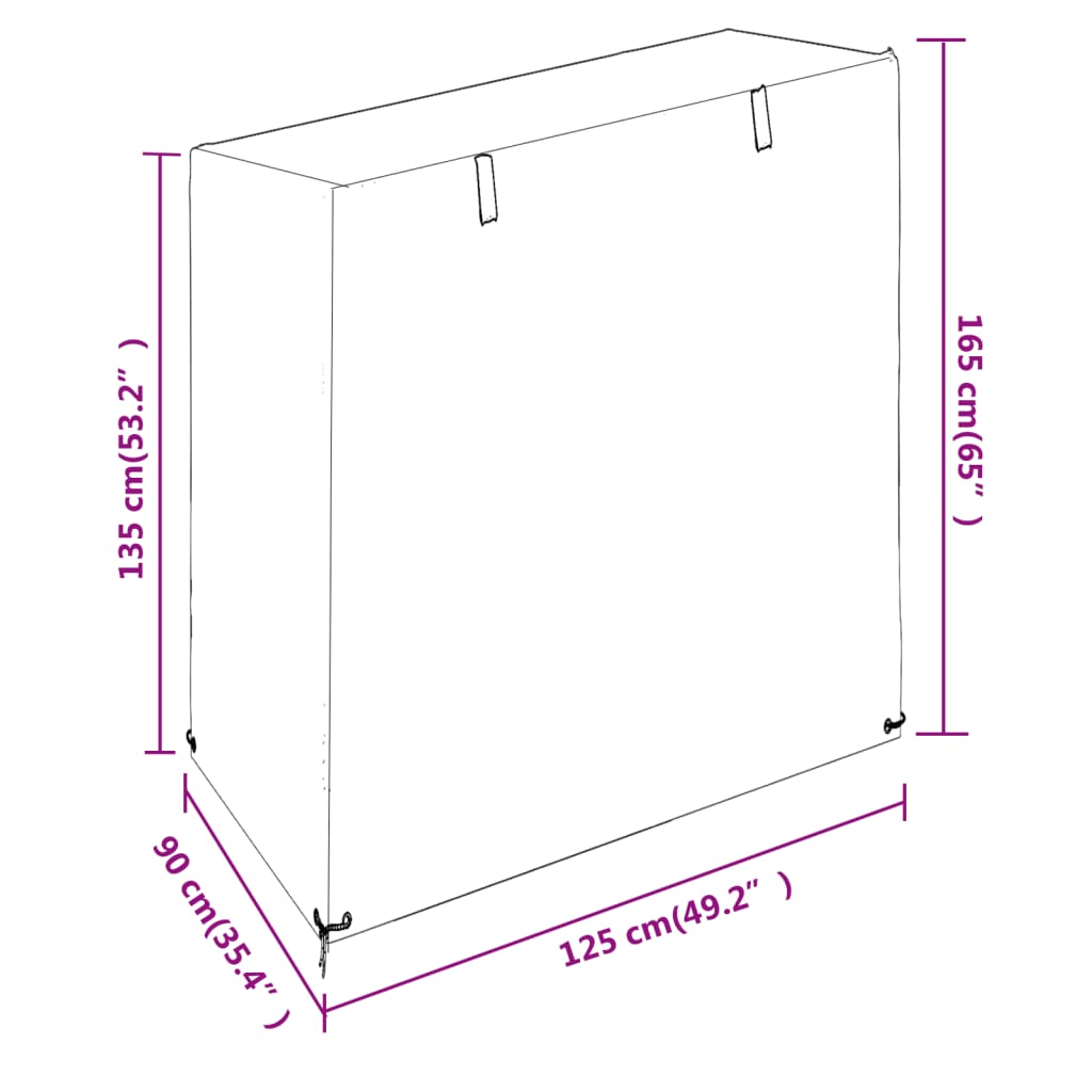 Swing Bench Cover with 8 Eyelets 125 X 90 X 135 165 Cm Polyethylene