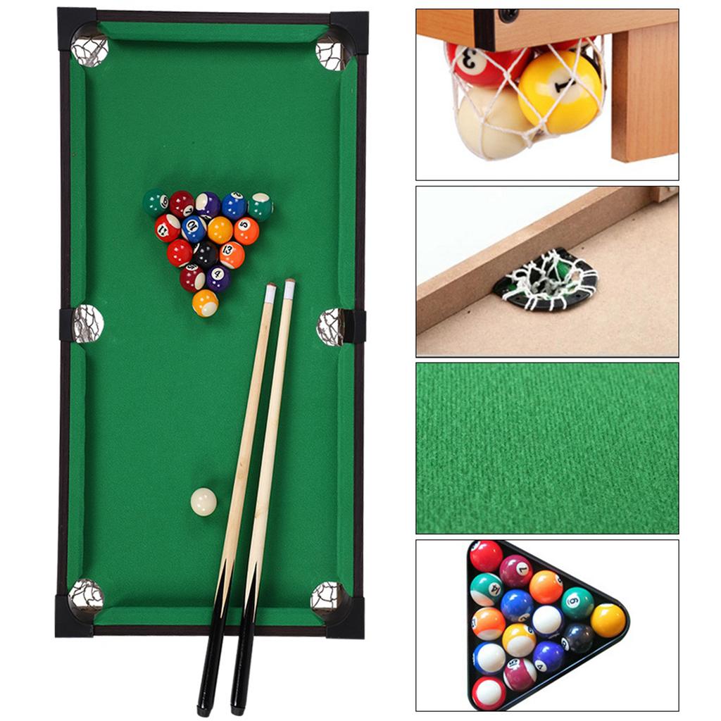Mini Pool Table Children Kids Snooker Billiards Set Cues Balls for Indoor Sports