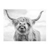 Black and White Highland Cow Cattle Canvas Painting Nordic Posters and Prints Wall Art Pictures for Living Room Home Decoration No Frame