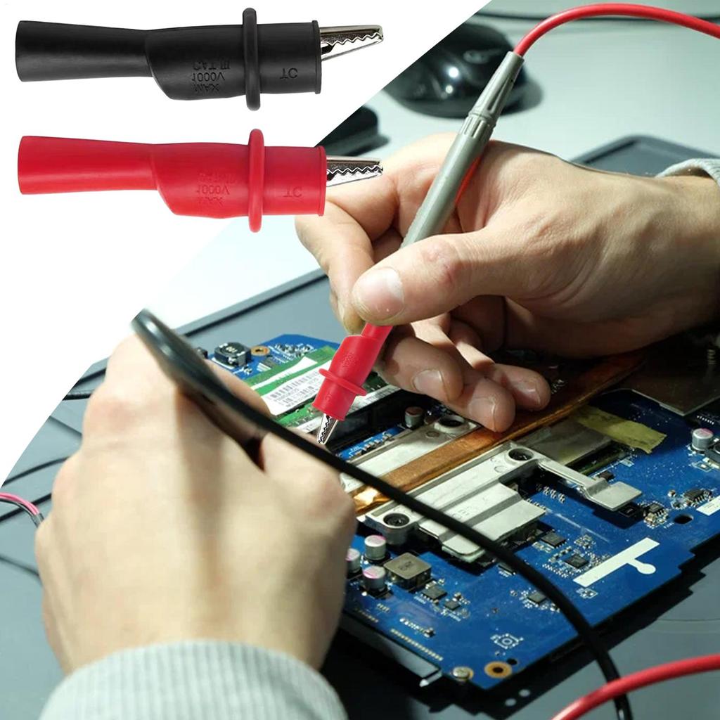 universal Insulated Test Probe Alligator Crocodile Electrical Clamp Test Clip Probes for Multimeter Electronic Testing