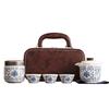 Outdoor Camping Kuaike Cup Travel Tea Set Tianxiang Peony Hand Grab Pot Guochao Dehua White Porcelain Set Company