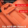 Für AITO M8 Seres 8 2025 Rücksitz Silikon Armlehne Becherhalter Matte Anti-Rutsch Becher Schutz Polster Aufbewahrung Auto Zubehör
