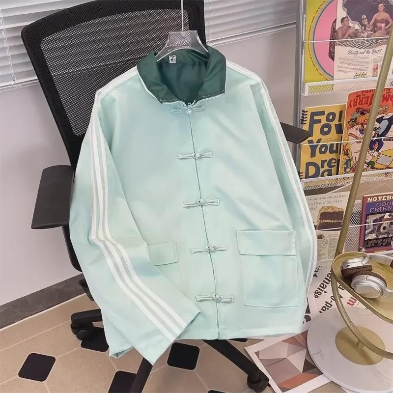 

Модная куртка унисекс в китайском стиле «Тан» с пуговицами на весну и осень